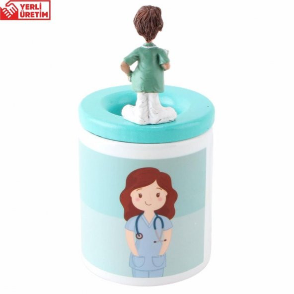 Dünyanın En Tatlı Doktoru Kalemlik Özel Dişçi Biblo Detaylı Seramik Kalemlik - 3