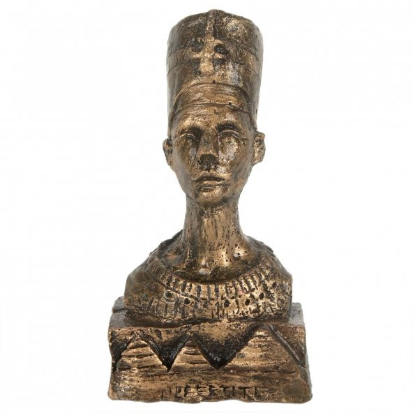 Nefertiti Dekoratif Büst Mum Bronz