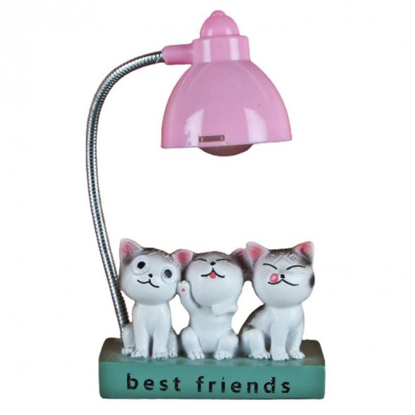 Best Friends Kediler Işıklı Biblo Kedi Masa Gece Lambası