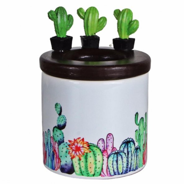 Kaktüs Biblolu Kalemlik Seramik - 2