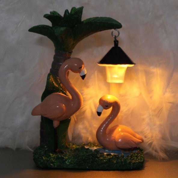 Flamingoların Aşkı Gece Lambası Işıklı Biblo Flamingo B6 - 3