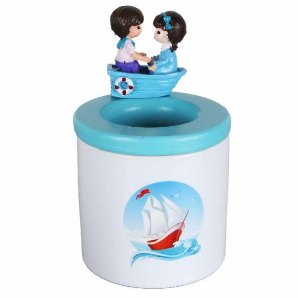 Yelkenli Biblolu Kalemlik Seramik