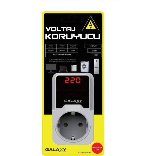 Galaxy Energy S220 Dijital Ekranlı Voltaj Koruyucu Priz - 3