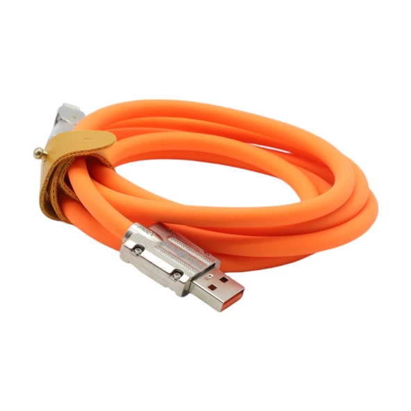 TEKNOWAY LIGHTNING 120W HIZLI ŞARJ KABLOSU TURUNCU - Resim 2