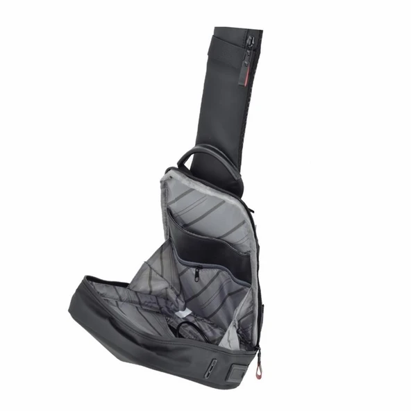 Ccs Usb Çıkışlı Omuz Askılı Sırt ve Göğüs Çantası Siyah - Resim 6