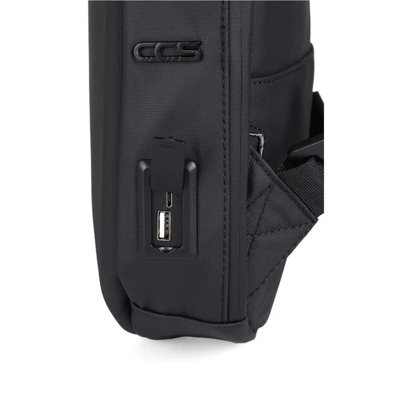 Ccs Usb Çıkışlı Omuz Askılı Sırt ve Göğüs Çantası Siyah - Resim 8