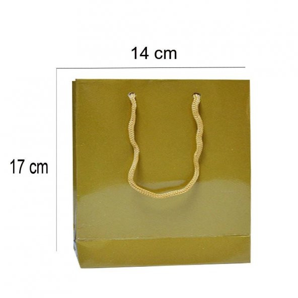 14x17 cm Gold Renk Tutma İpli 25 li Karton Çanta