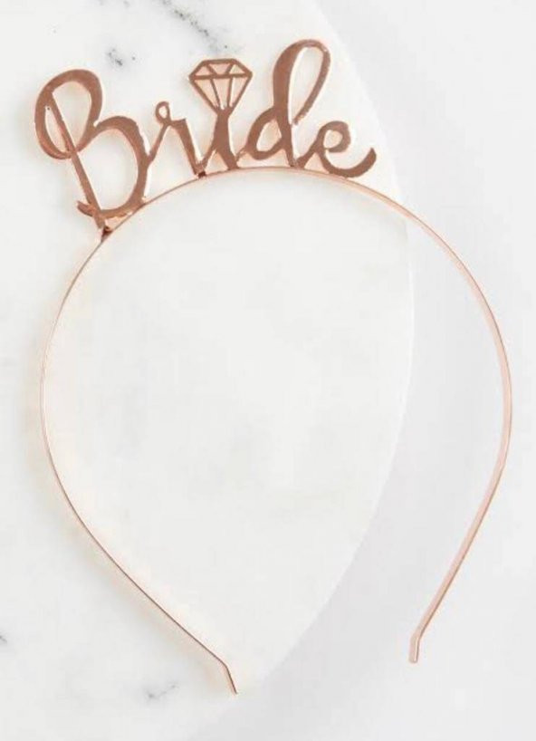 Metal Rose Gold Bride Taç