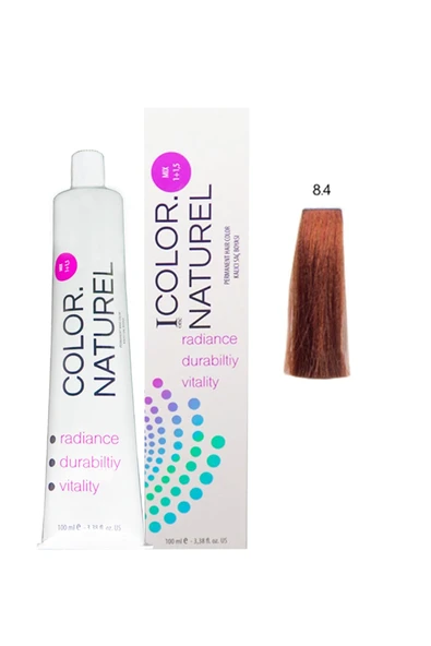 Color Naturel Kalıcı Saç Boyası 100 ml 8.4 Açık Bakır