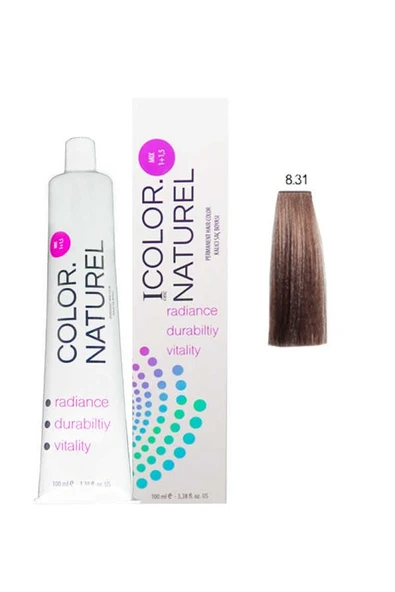 Color Naturel Kalıcı Saç Boyası 100 ml 8.31 Açık Altın Küllü Kumral