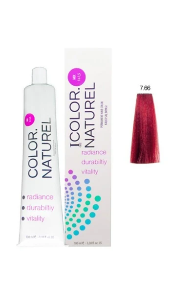 Color Naturel Kalıcı Saç Boyası 100 ml 7.66 Şarap Kızılı