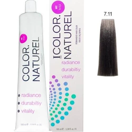 Color Naturel Kalıcı Saç Boyası 100 ml 7.11 Yoğun Küllü Kumral