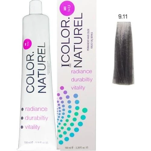 Color Naturel Kalıcı Saç Boyası 100 ml 9.11 Yoğun Küllü Sarı