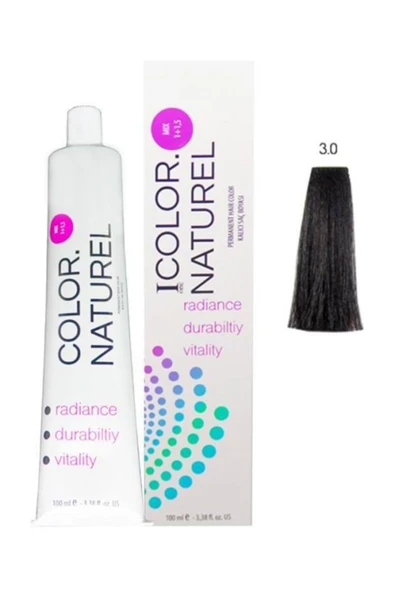 Color Naturel Kalıcı Saç Boyası 100 ml 3.0 Kestane