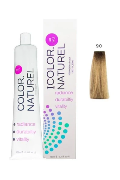 Color Naturel Kalıcı Saç Boyası 100 ml 9.0 Sarı