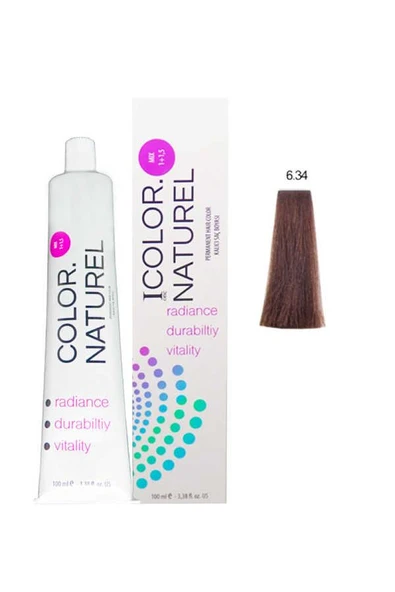 Color Naturel Kalıcı Saç Boyası 100 ml 6.34 Orta Altın Bakır