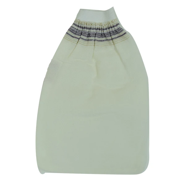 İpek Sırt ve Vücut Kesesi Lastikli Eldiven Beyaz 15x25 ürün görseli 1