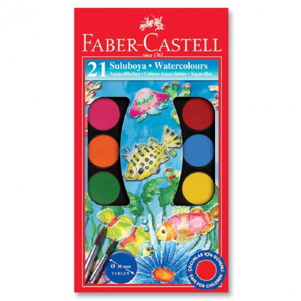 Faber-Castell Suluboya 21 Renk Büyük Boy