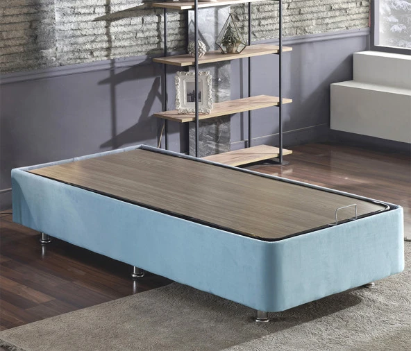 Niron Cozy Baza - 120x200 cm Tek Kişilik Sandıklı Bebek Mavisi Kumaş Baza Silinebilir Soho Kumaş Niron - 2