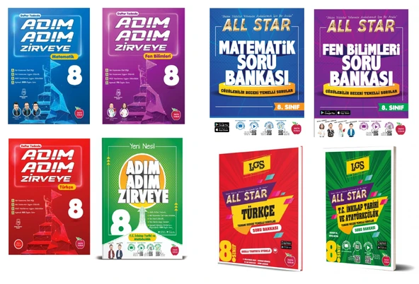 Newton Yayınları 8. Sınıf Tüm Dersler All Star + Adım Adım Soru Bankası Seti