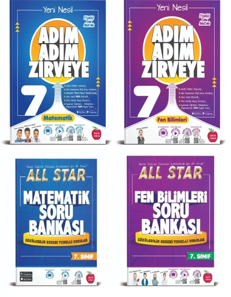 Newton 7. Sınıf All Star + Adım Adım Matematik Fen Bilimleri Set