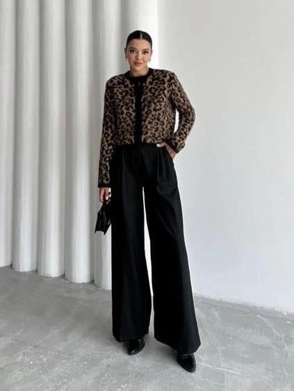 Siyah Business Çift Pileli Pantolon