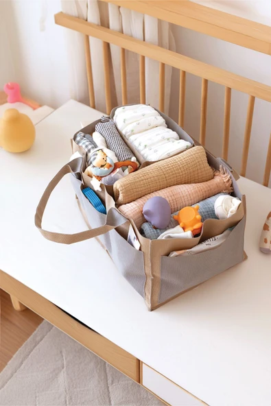 Bebek Bakım Düzenleyici XL Bej-Gri - Resim 3