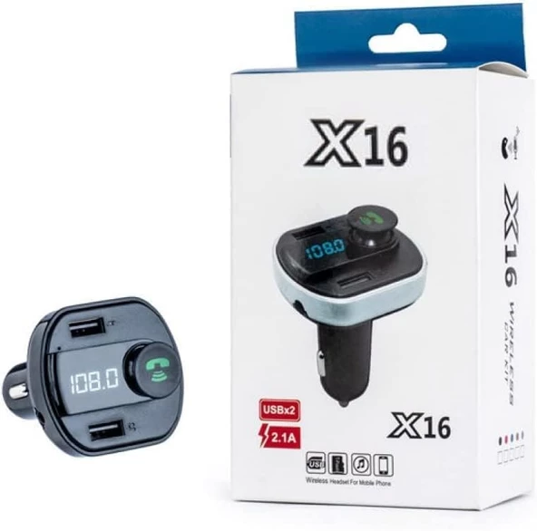 Araç Bluetooth Kit Fm Transmitter Cihazı Araba Çakmaklık Şarj Aleti Mp3 Çalar Müzik Kiti x16 - 2