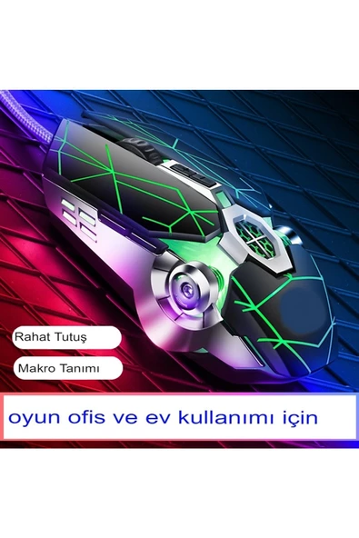 2'li Set X15 Mouse Fare VE GK60 Oyuncu Klavyesi Bilek Destekli Klavye RGB klavye mouse Fare seti pc - 7