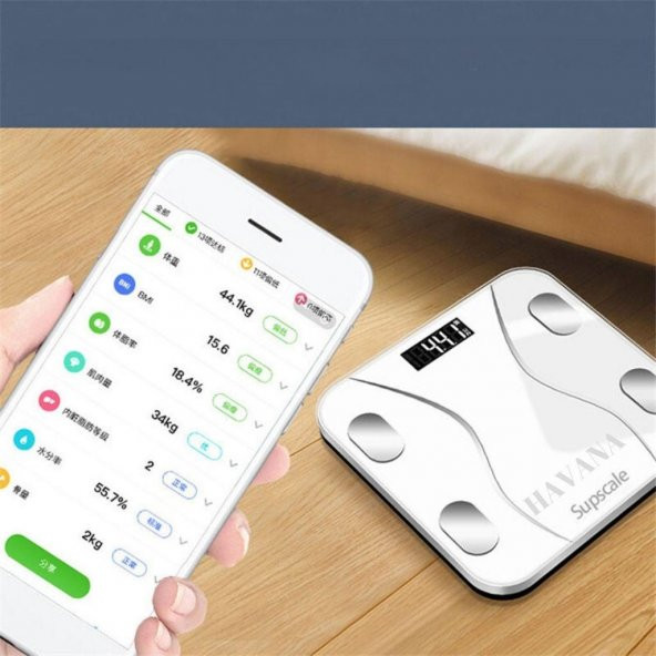 Supscale Dijital Baskül Yağ Su Kas Vücut Kitle Endeksi Kilo Ölçer Tartı - 5