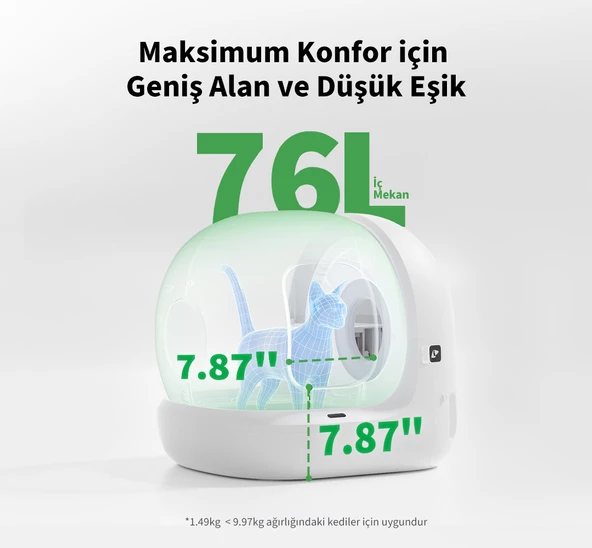 Petkit Pura Max 2 Akıllı Kedi Tuvaleti Beyaz (Resmi Distribütör Garantili) - Resim 3