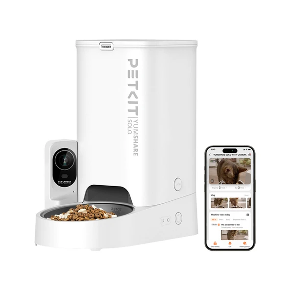 Petkit Yumshare Solo Kameralı Akıllı Mama Kabı Beyaz (Resmi Distribütör Garantili) - 1