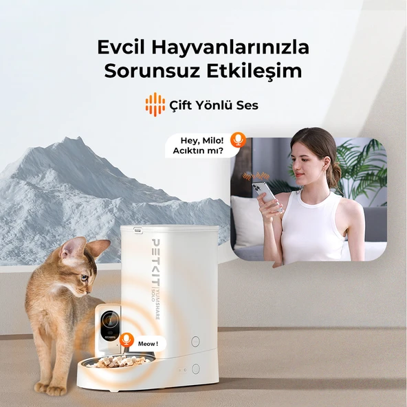 Petkit Yumshare Solo Kameralı Akıllı Mama Kabı Beyaz (Resmi Distribütör Garantili) - 7