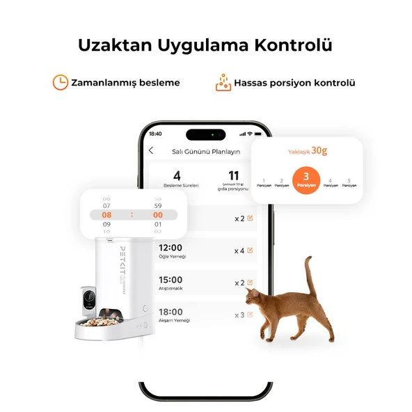 Petkit Yumshare Solo Kameralı Akıllı Mama Kabı Beyaz (Resmi Distribütör Garantili) - 4