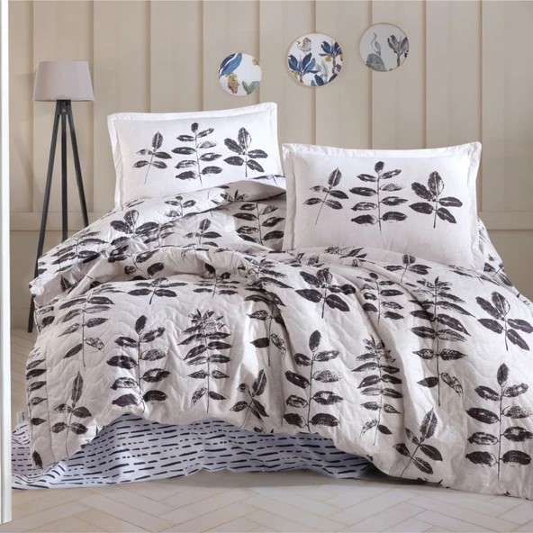 Clasy Ranforce Dort Mevsim Cift Kisilik Set Hafsa V1 Antrasit ürün görseli