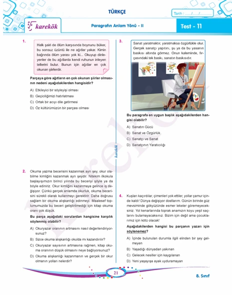 Karekök Yayınları 8. Sınıf  LGS Tüm Dersler Soru Bankası - 2