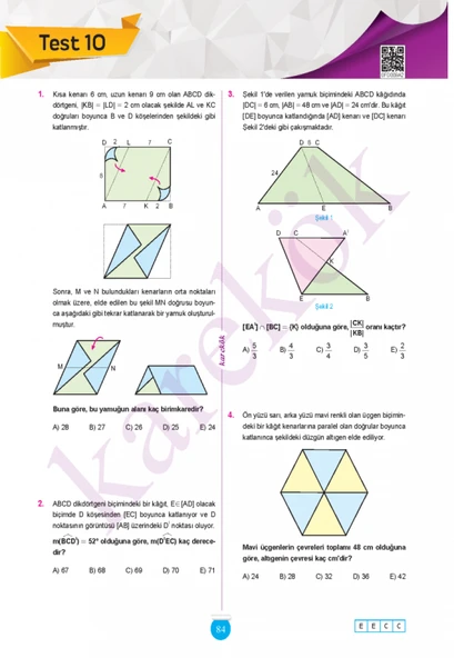 Karekök Yayınları TYT-AYT Geometride Kağıt Katlama Soruları ve Çözüm Stratejileri - Resim 6