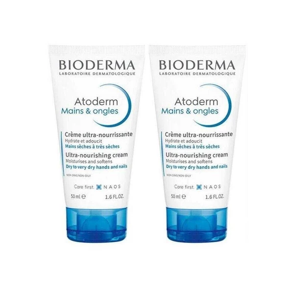 Bioderma Atoderm Hand and Nail Cream 2x50ml El ve Tırnak Bakım Kremi İkiz Set