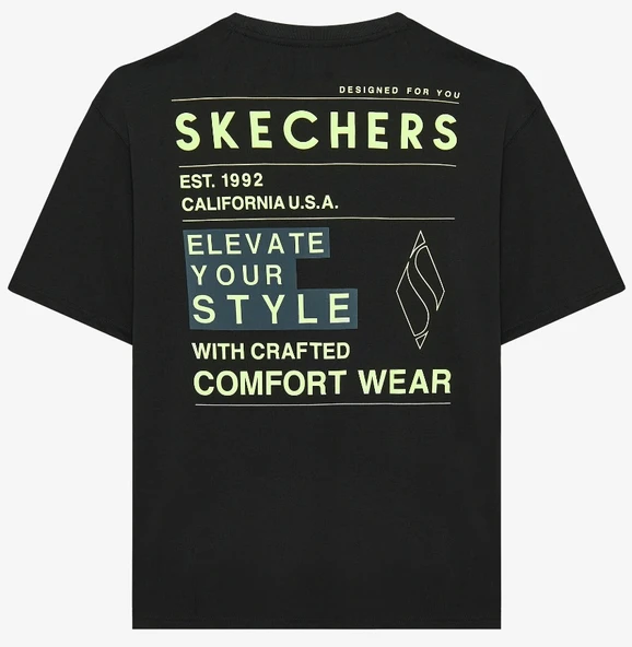 Skechers S242134 Graphic Tee Heavy Weight Oversize T-Shirt Tişort Erkek T-Shirt - Resim 2