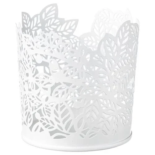 IKES SAMVERKA Dekoratif Tealight Mumluk Beyaz 8 cm Çelik