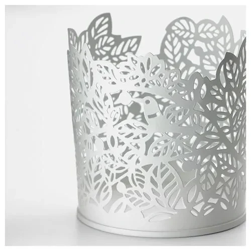 IKES SAMVERKA Dekoratif Tealight Mumluk Beyaz 8 cm Çelik - 3