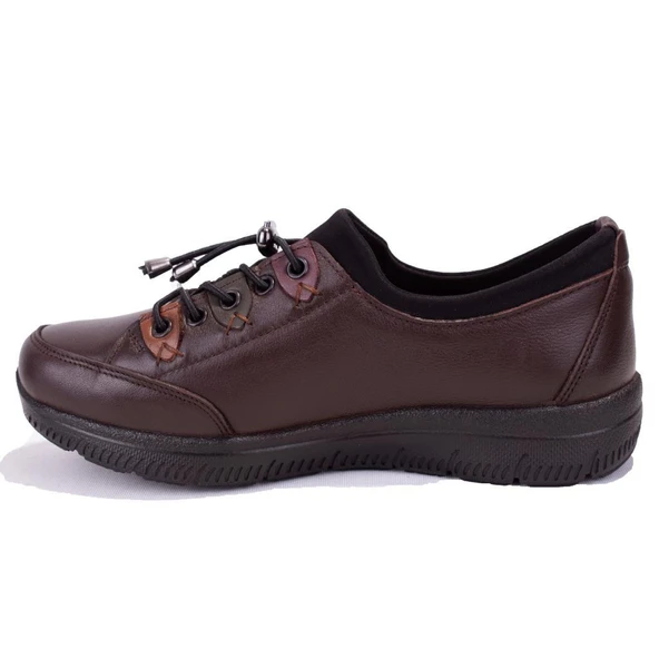 Dagoster DZA07-122042642 Kahve Ortopedik Günlük Deri Kadın Ayakkabı - 3