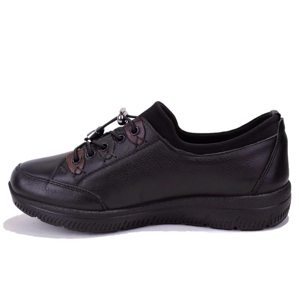 Dagoster DZA07-122042642 Siyah Ortopedik Günlük Deri Kadın Ayakkabı - 3