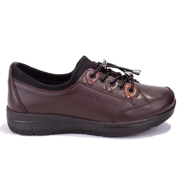 Dagoster DZA07-122042642 Kahve Ortopedik Günlük Deri Kadın Ayakkabı - 2