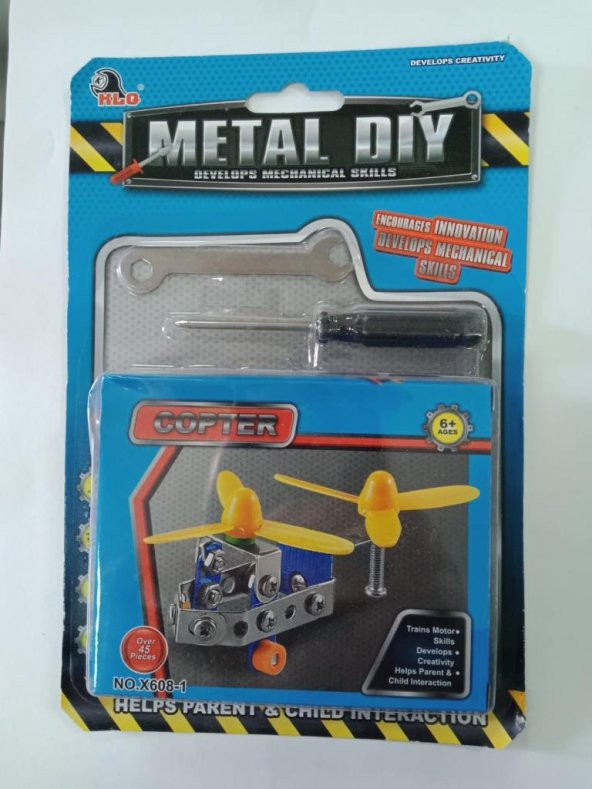 Mekanik Becerileri Metal Diy COPTER 45 Parça - X 608-1