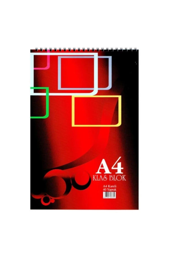 Klas Bloknot Spiralli A-4 Kareli 40 Yaprak 12 Li (1 Paket 12 Adet)