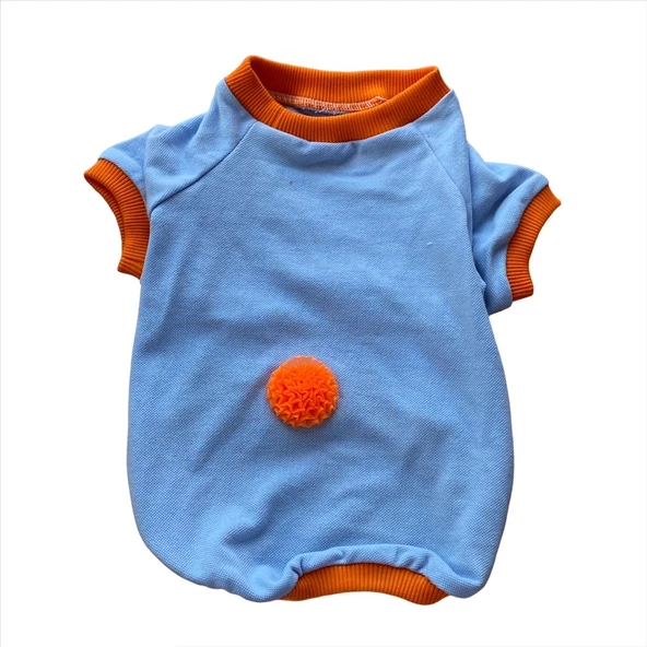 Ponçik Oval Yaka Tişört Köpek Kıyafeti Köpek Elbisesi - 3