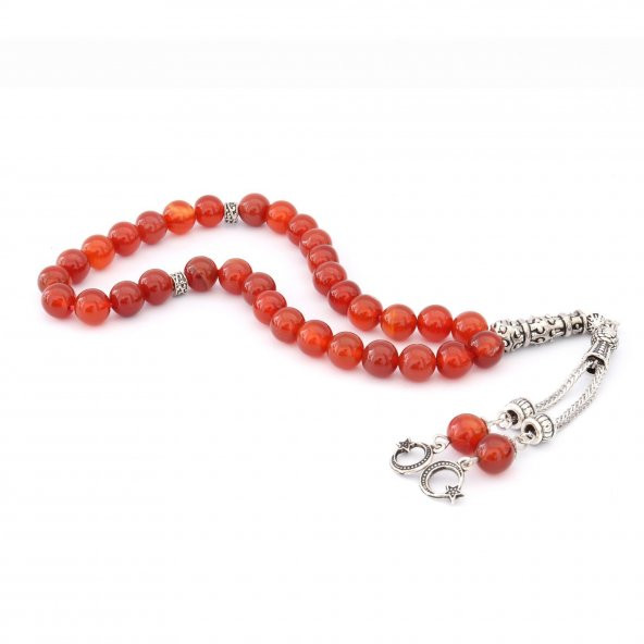 Ahşap Kutuda Kehribar Oltu Kuka Akik 4 lü Tesbih Küre KesimTesbih - 11