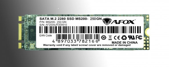 AFOX MS200-250GN SSD 250GB  M.2 2280 SATA3  560-500MB/S  3D TLC