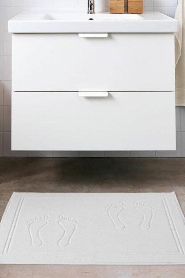 IKEA Skulıngen Ayak İzi Banyo Paspası Beyaz 50X70 CM
